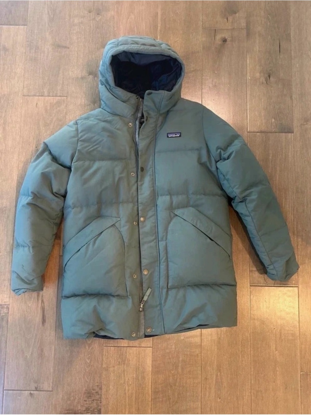 Patagonia Kids Olive Green “downdrift parka” Jacket